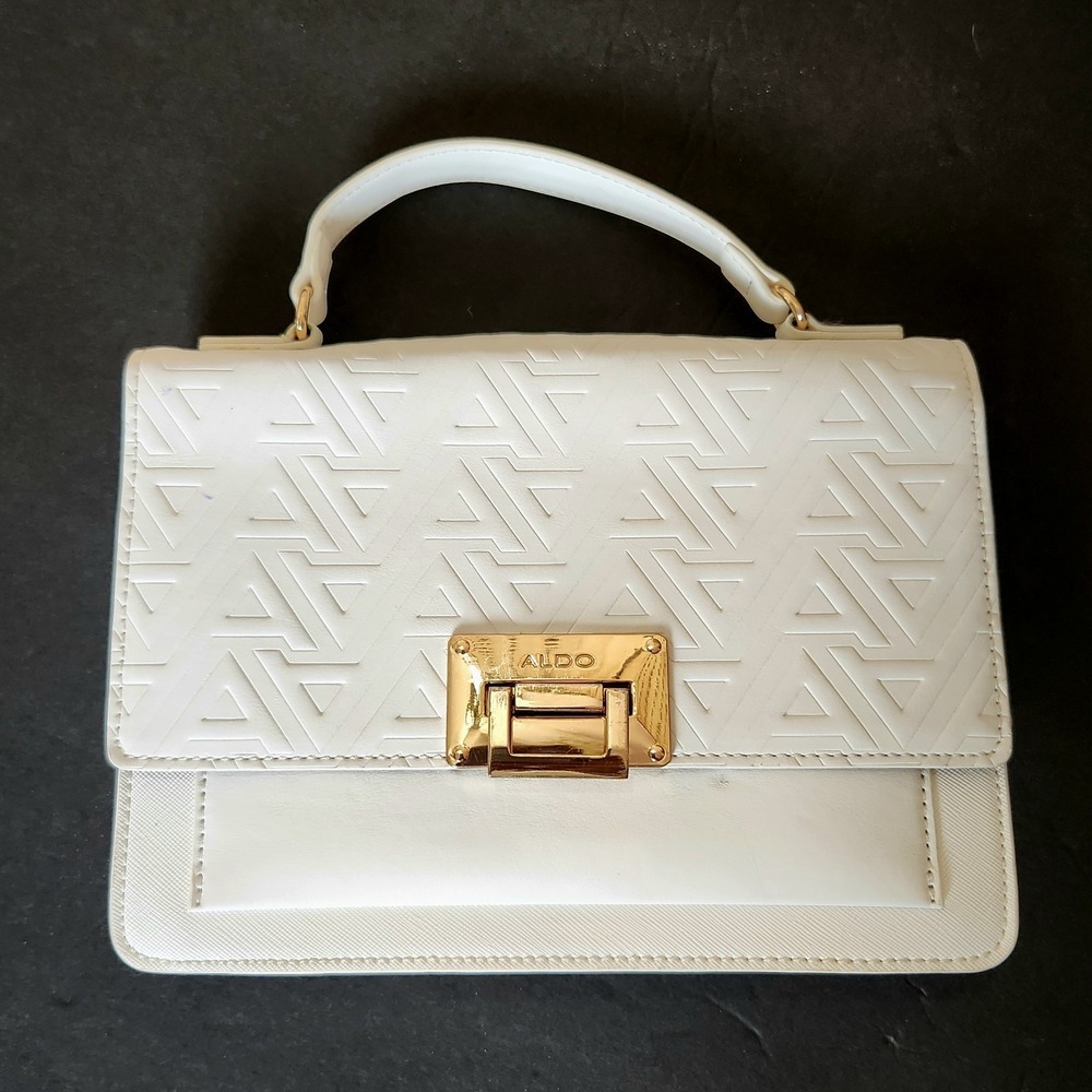 ALDO Top Handle Hand Purse‎ White No Long Strap Small Pen Mark see pictures